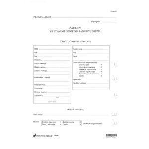 IV-178 ZAHTJEV ZA IZDAV. ODOB