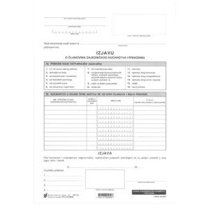 V-101/NCR IZJAVA O ČLANOVIMA ZAJEDNIČKOG KUĆANSTVA I PRIHODIMA NA SVA PRAVA