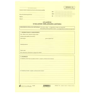 V-421/A IZVJEŠĆE S NALAZOM I MIŠLJENJEM LIJEČNIKA