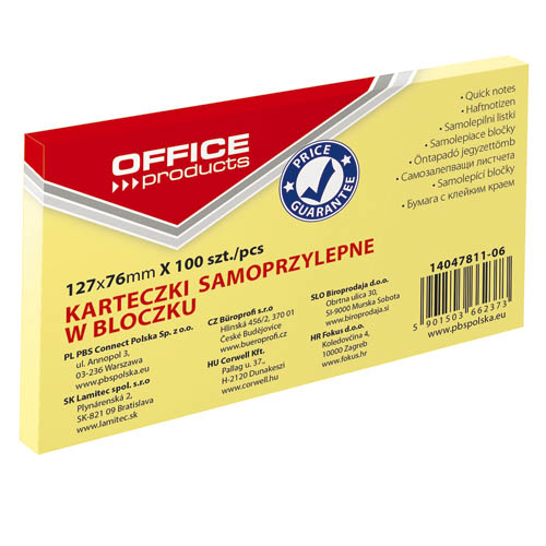 BLOK OFFICE PROD. 127x76 /100 ŽUTI