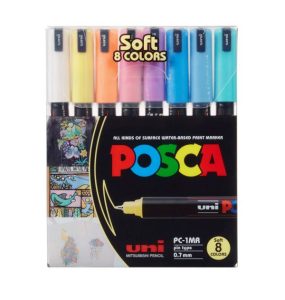 UNI PAK MARKER POSCA pc-1mr 8/1 PASTELNE BOJE