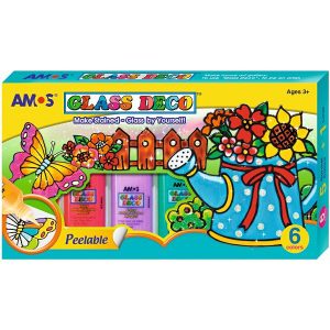 BOJE ZA STAKLO 1/6 AMOS SA 2 FOLIJE, 6 ŠABLONA