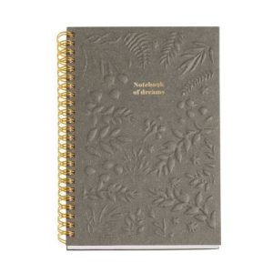 NOTES A5 CRTE SPIRALNI RELJEFNI SIVI